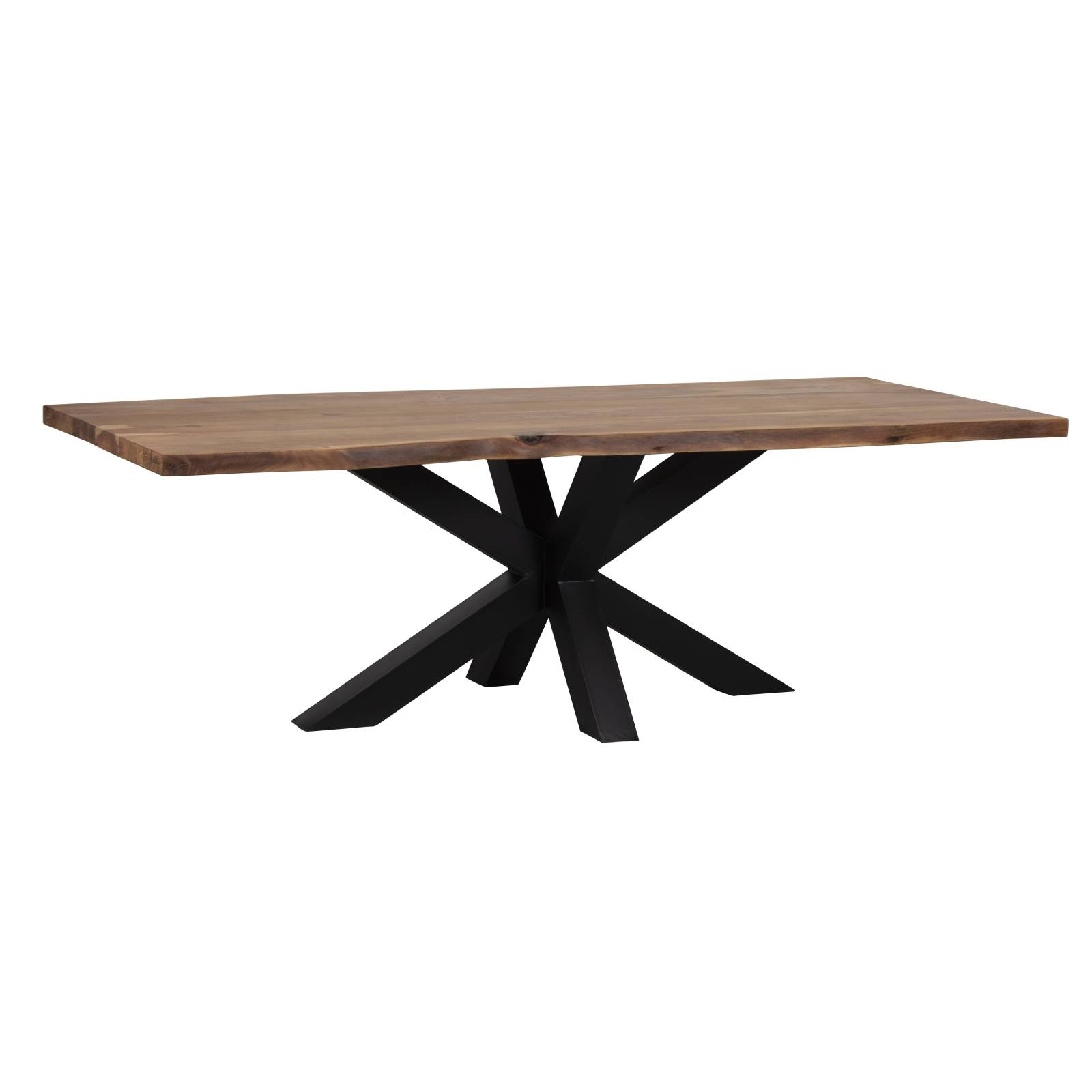 Table de salle à manger 240 cm en bois massif et métal noir