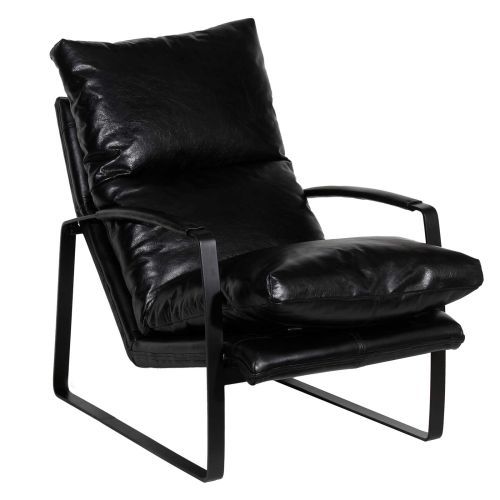 Fauteuil cuir noir Damo