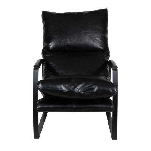 Fauteuil cuir noir Damo