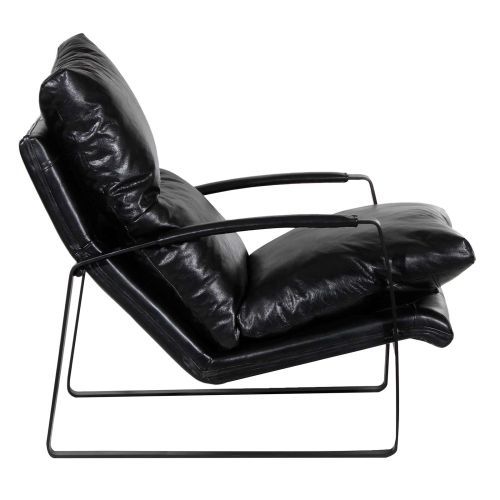 Fauteuil cuir noir Damo