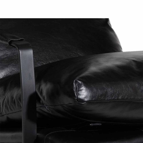 Fauteuil cuir noir Damo