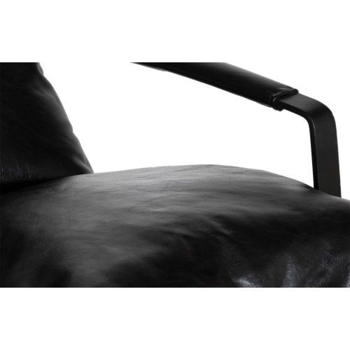 Fauteuil cuir noir Damo