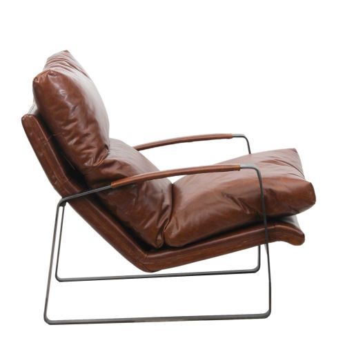 Fauteuil cuir marron Damo