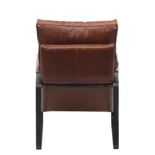 Fauteuil cuir marron Damo