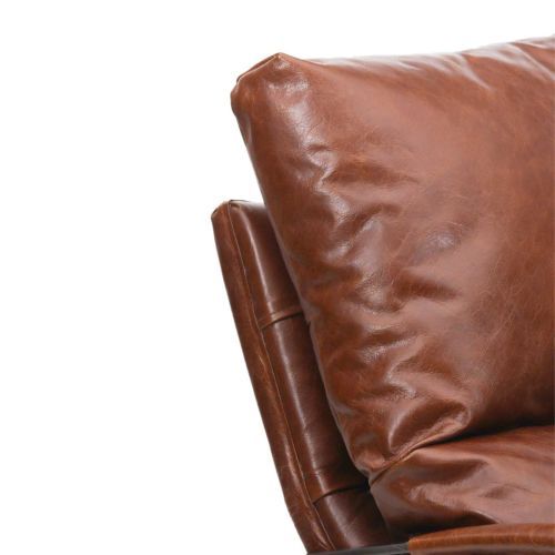 Fauteuil cuir marron Damo