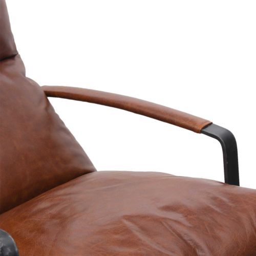 Fauteuil cuir marron Damo