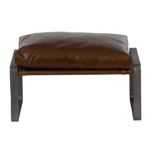 Pouf cuir marron Damo