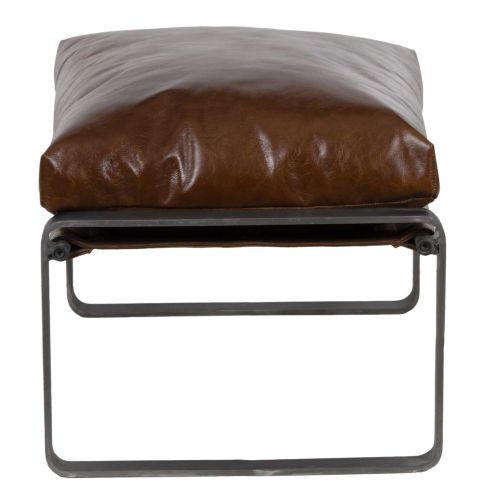 Pouf cuir marron Damo