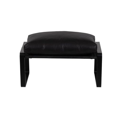 Pouf cuir noir Damo