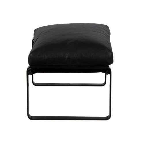 Pouf cuir noir Damo