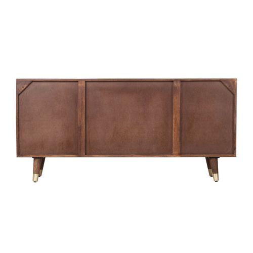 Sideboard drawers cowhide carved wood | Terranova Mango