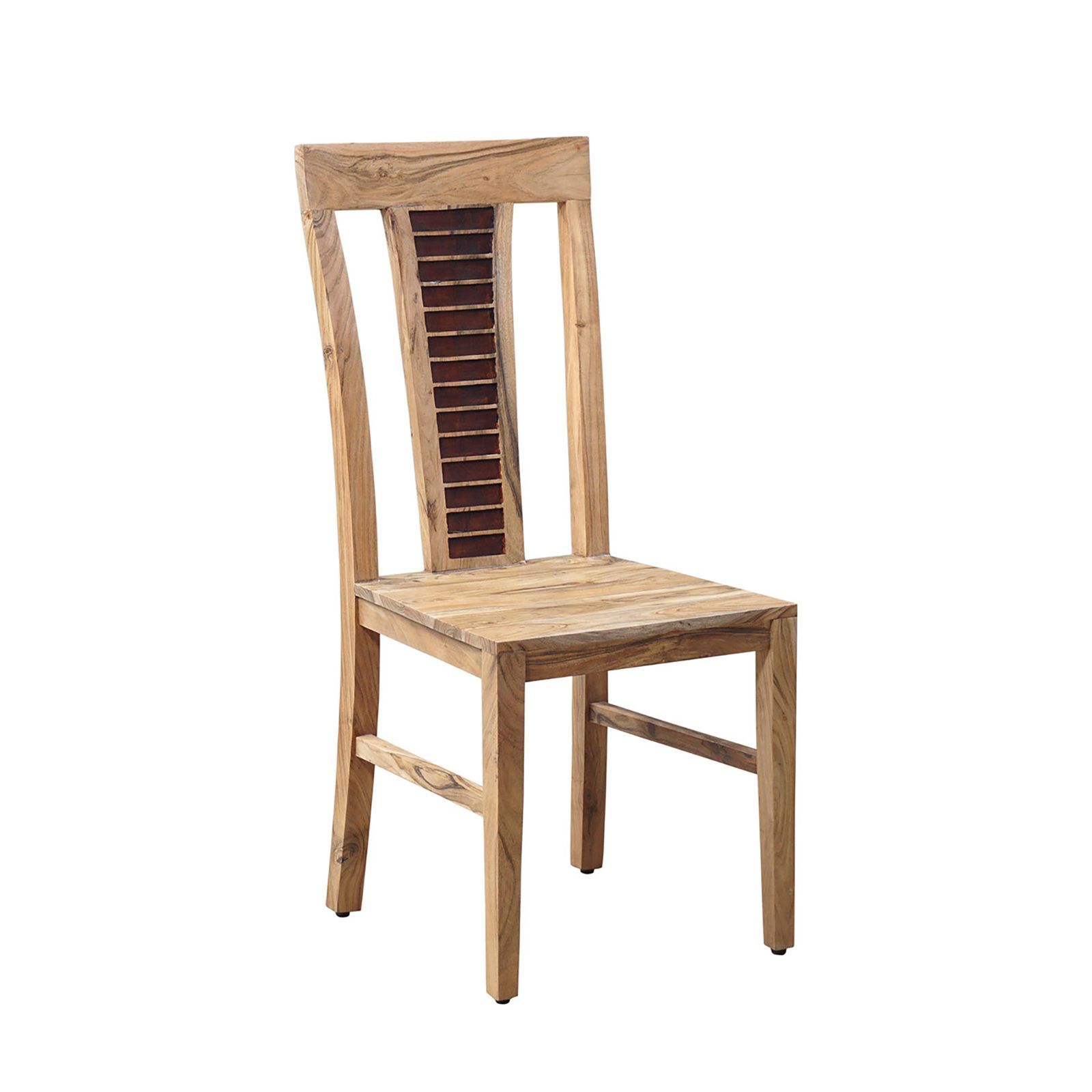 Chaise en bois strié d'acacia