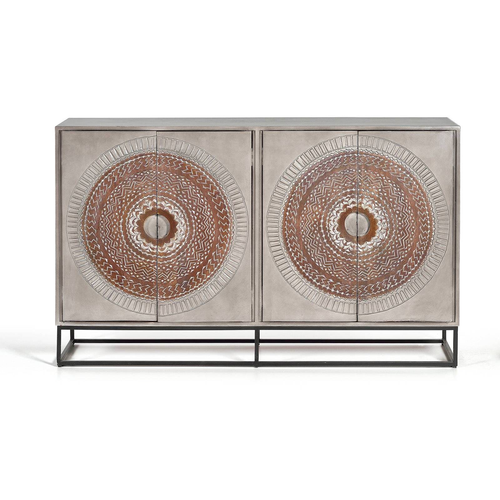 Buffet 4 portes sculpté | Manguier Mandala