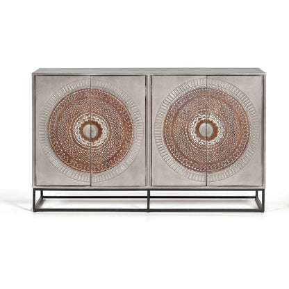 Buffet 4 portes sculpté | Manguier Mandala