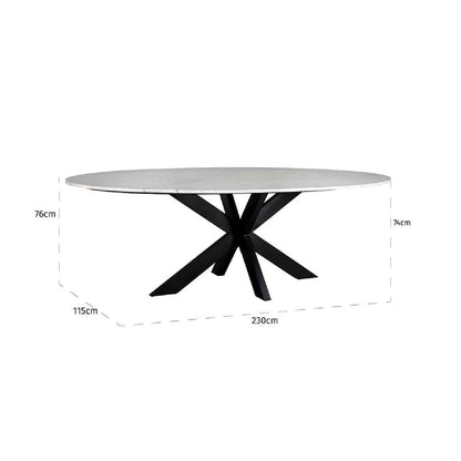 Table de repas Lexington ovaal 230  (blanc)