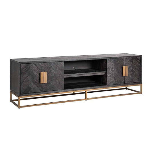 TV-dressoir noirbone laiton 4-deuren 200 (noir rustic)