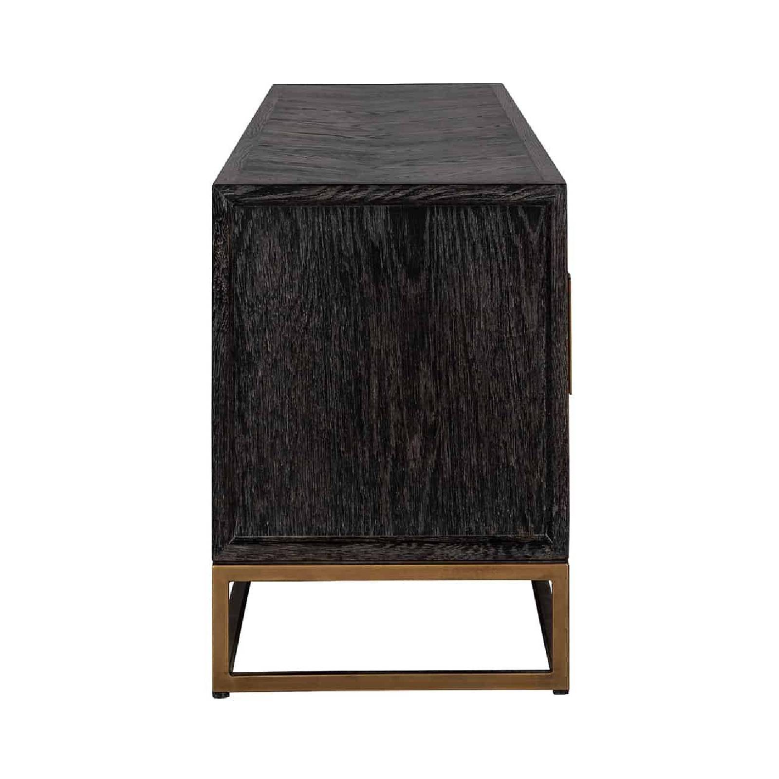 TV-dressoir noirbone laiton 4-deuren 200 (noir rustic)