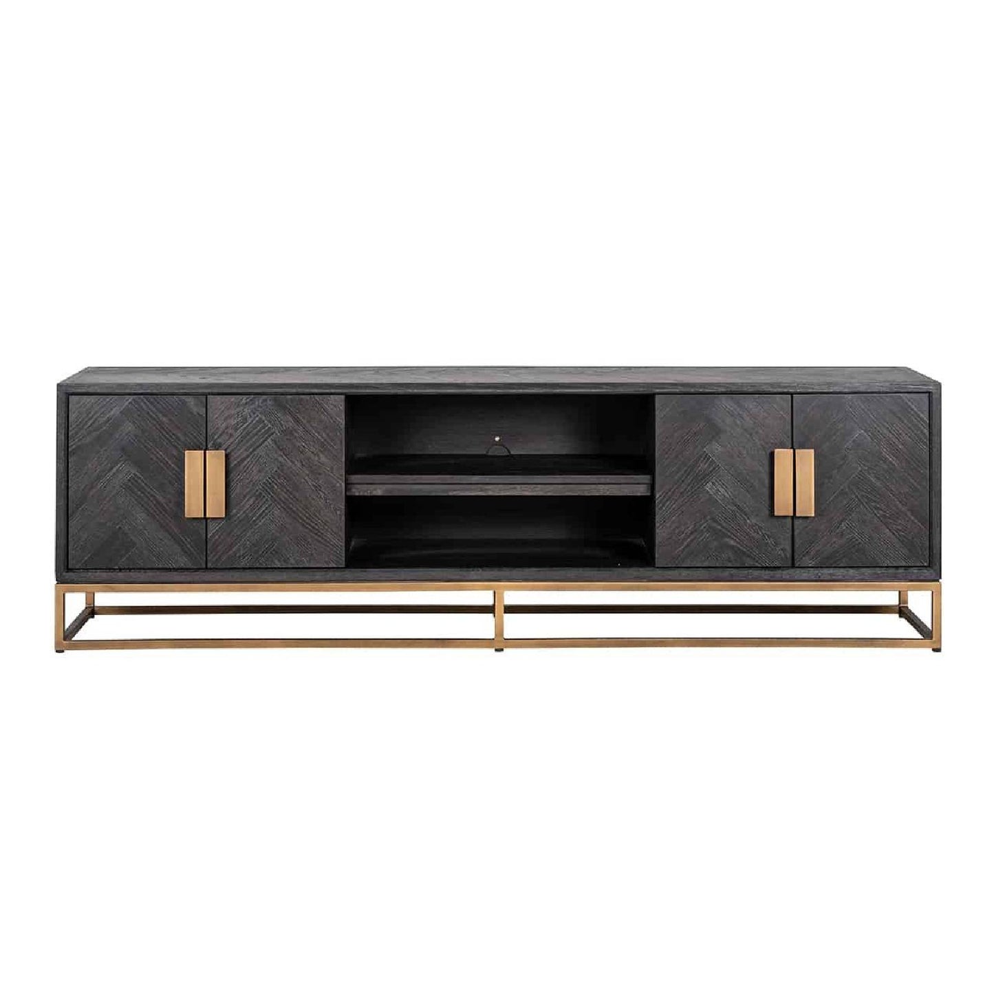 TV-dressoir noirbone laiton 4-deuren 200 (noir rustic)