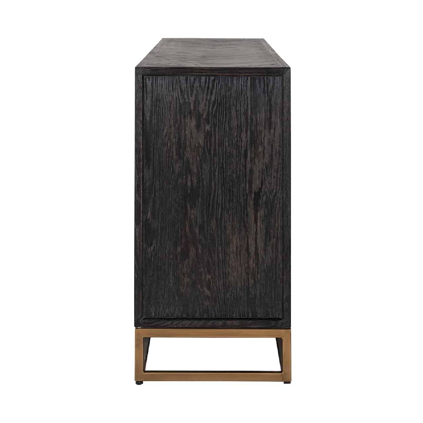 Dressoir noirbone laiton 4-deuren + open vak (noir rustic)