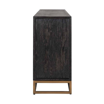 Dressoir noirbone laiton 4-deuren + open vak (noir rustic)