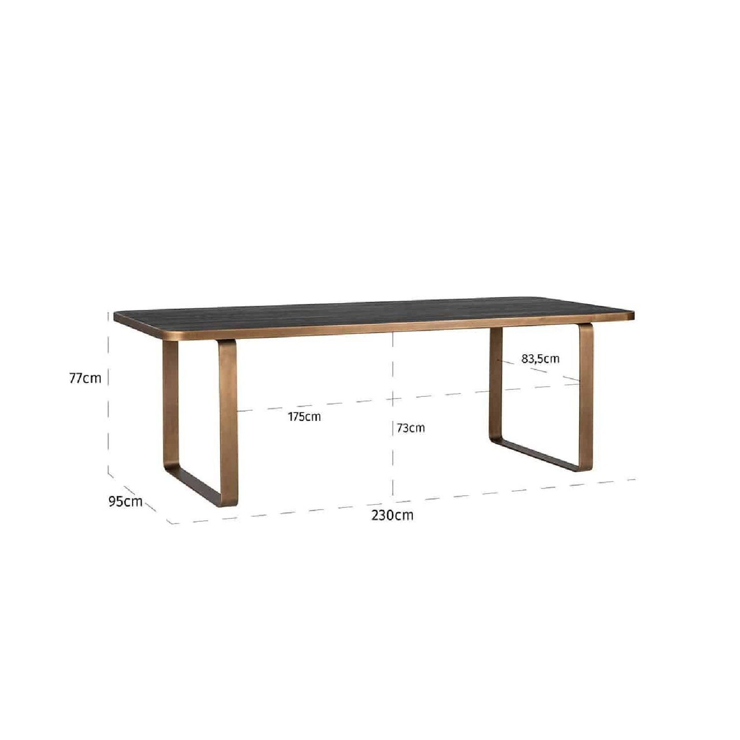 Table de repas Hunter 230 (noir rustic)