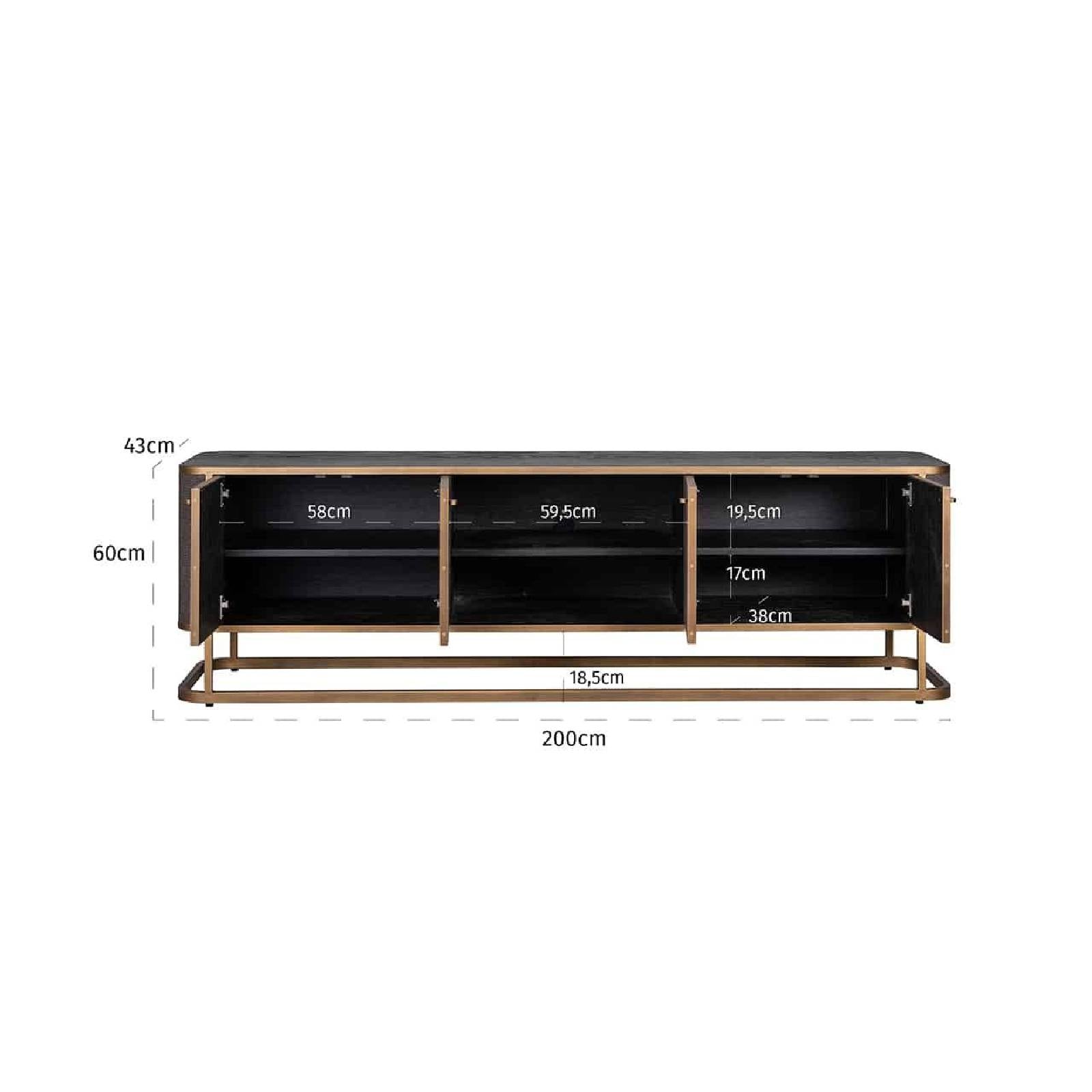 TV-dressoir Classio 4-deuren (brossé or)