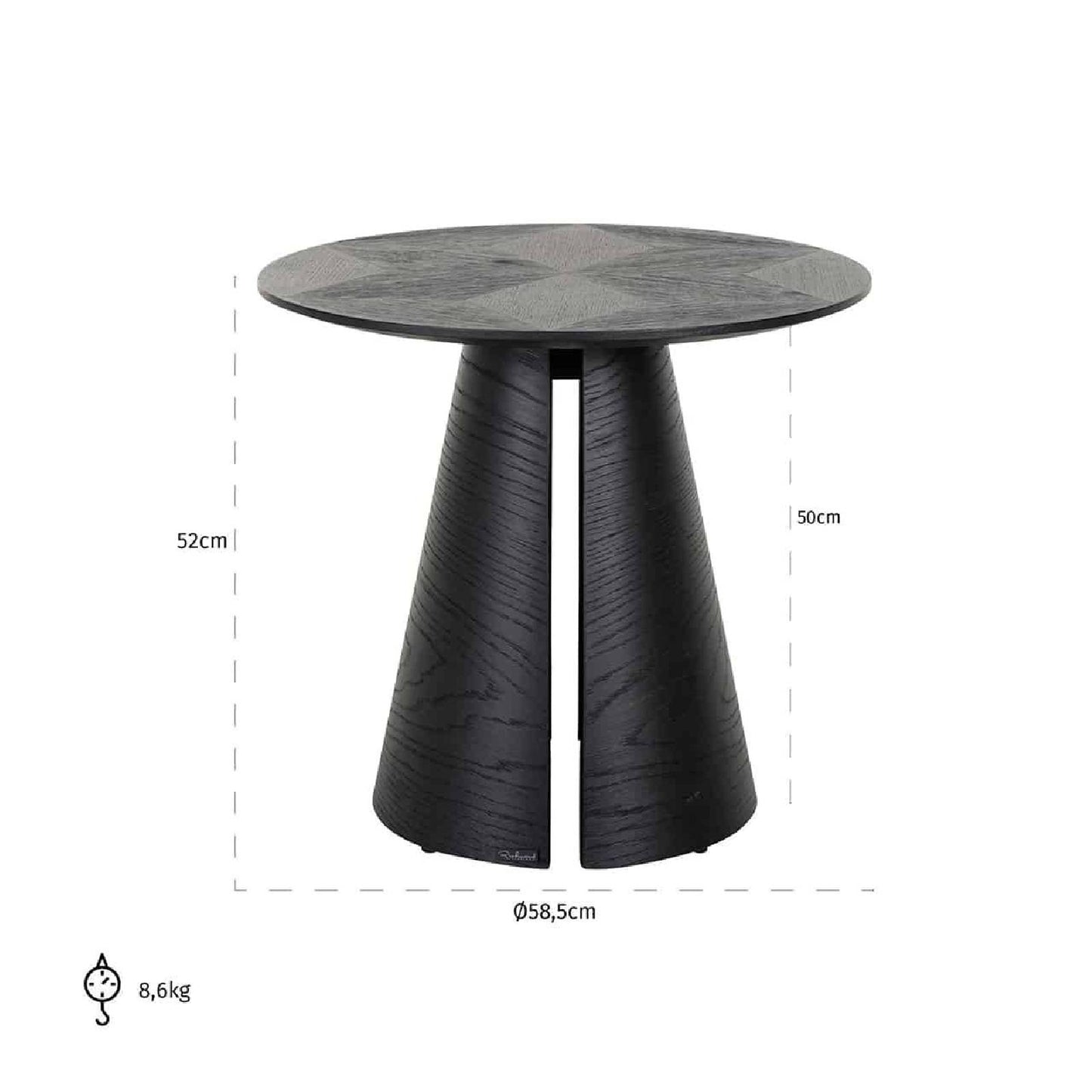 Bijzettafel Blax 58,5Ø (noir)