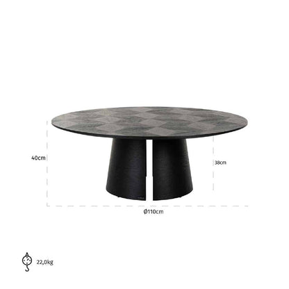 Table basse Blax 110Ø (noir)