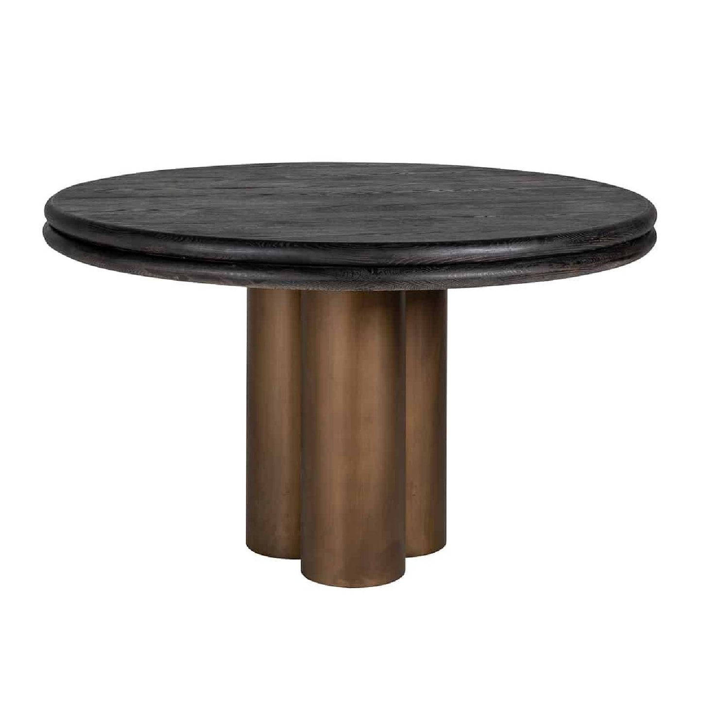 Table de repas Macaron 130Ø (noir rustic)