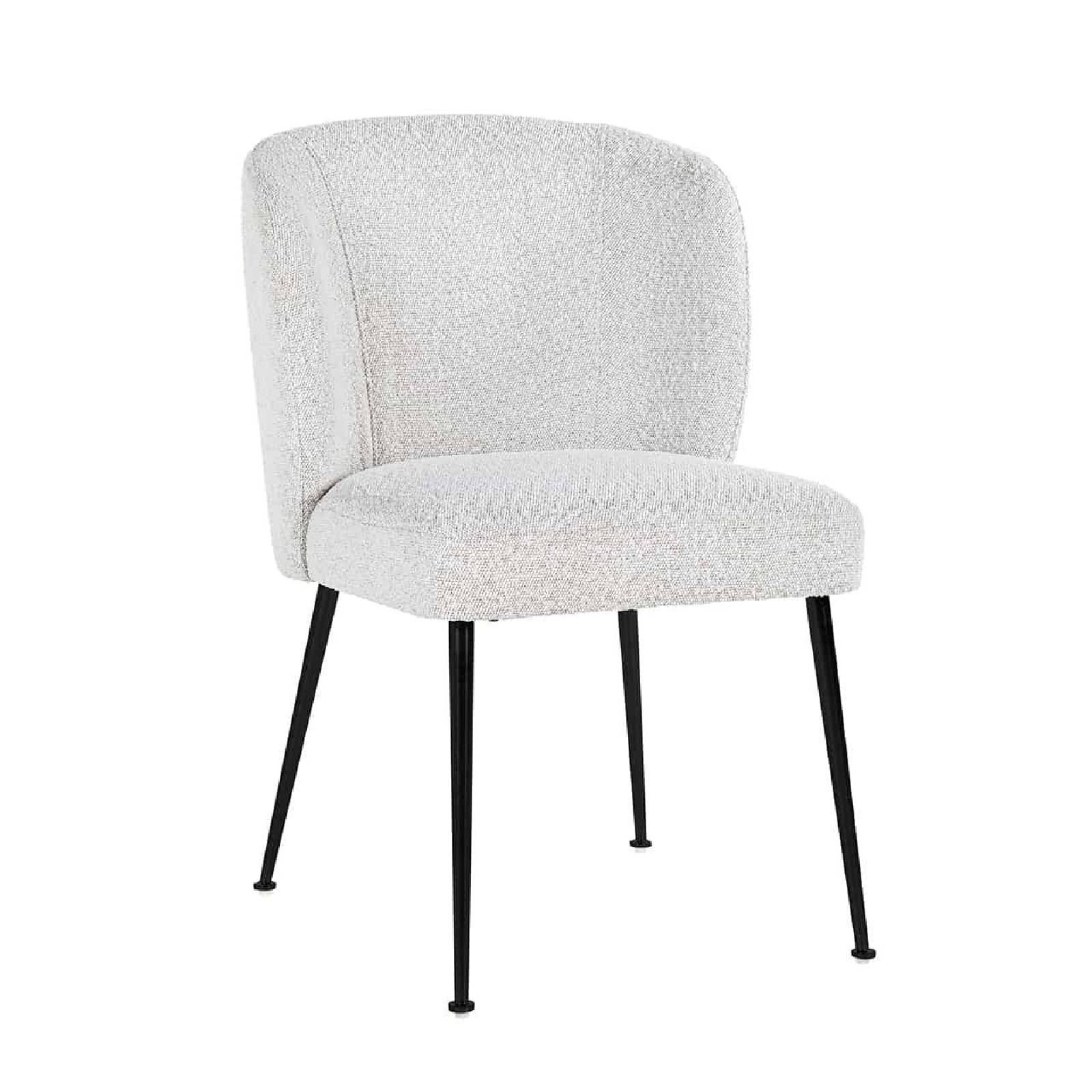 Chaise Fallon blanc Bouclé / noir (Copenhagen 900 Bouclé blanc)