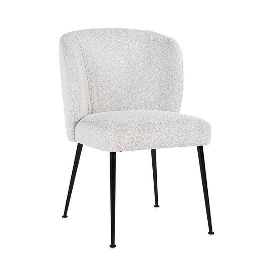 Chaise Fallon blanc Bouclé / noir (Copenhagen 900 Bouclé blanc)