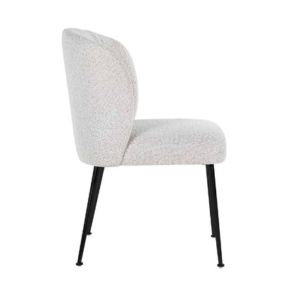 Chaise Fallon blanc Bouclé / noir (Copenhagen 900 Bouclé blanc)