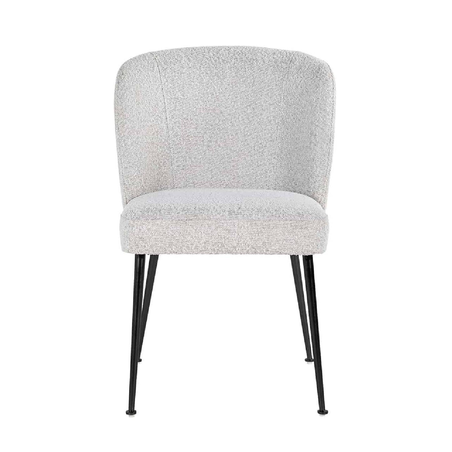 Chaise Fallon blanc Bouclé / noir (Copenhagen 900 Bouclé blanc)