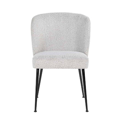 Chaise Fallon blanc Bouclé / noir (Copenhagen 900 Bouclé blanc)