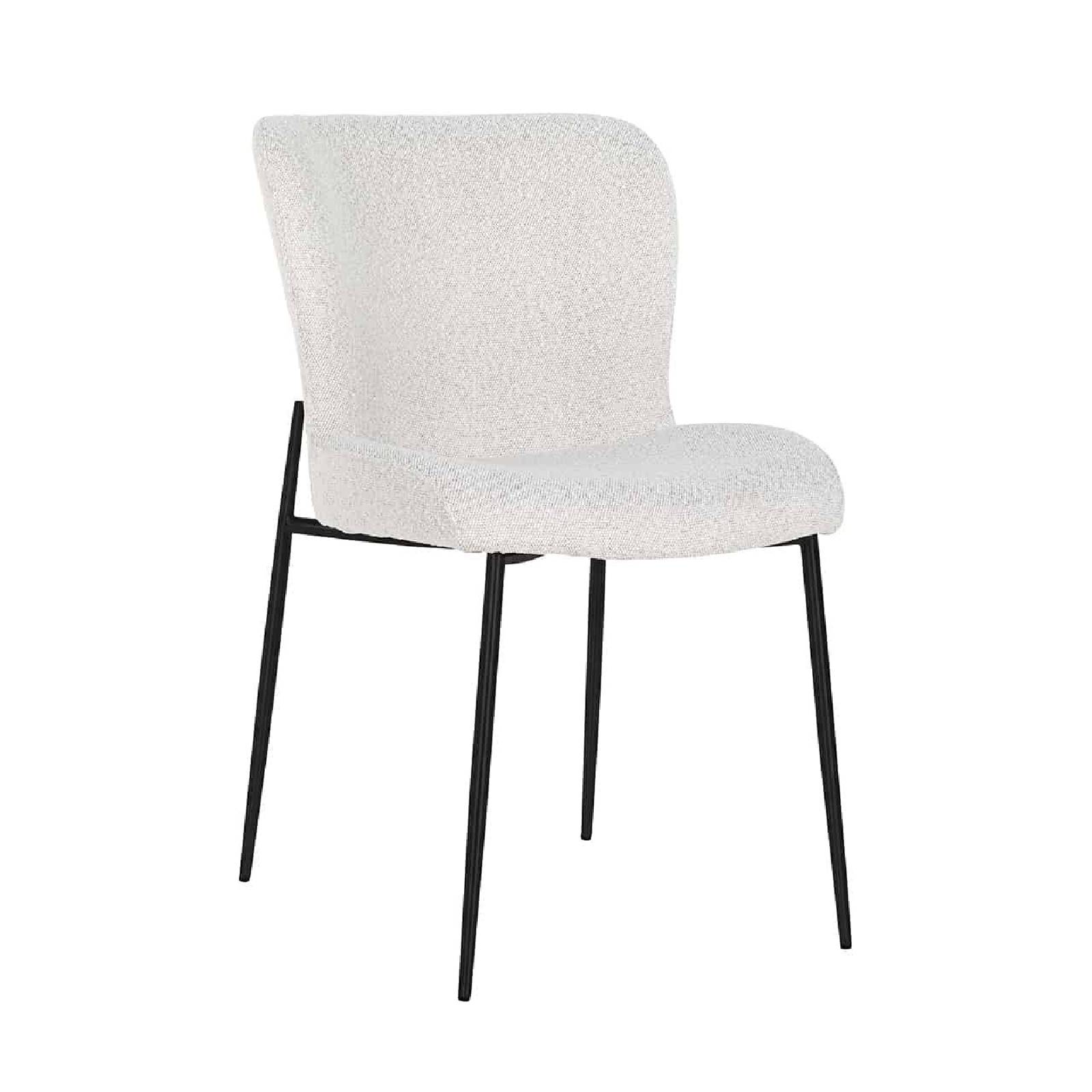 Chaise Darby blanc Bouclé / noir (Copenhagen 900 Bouclé blanc)