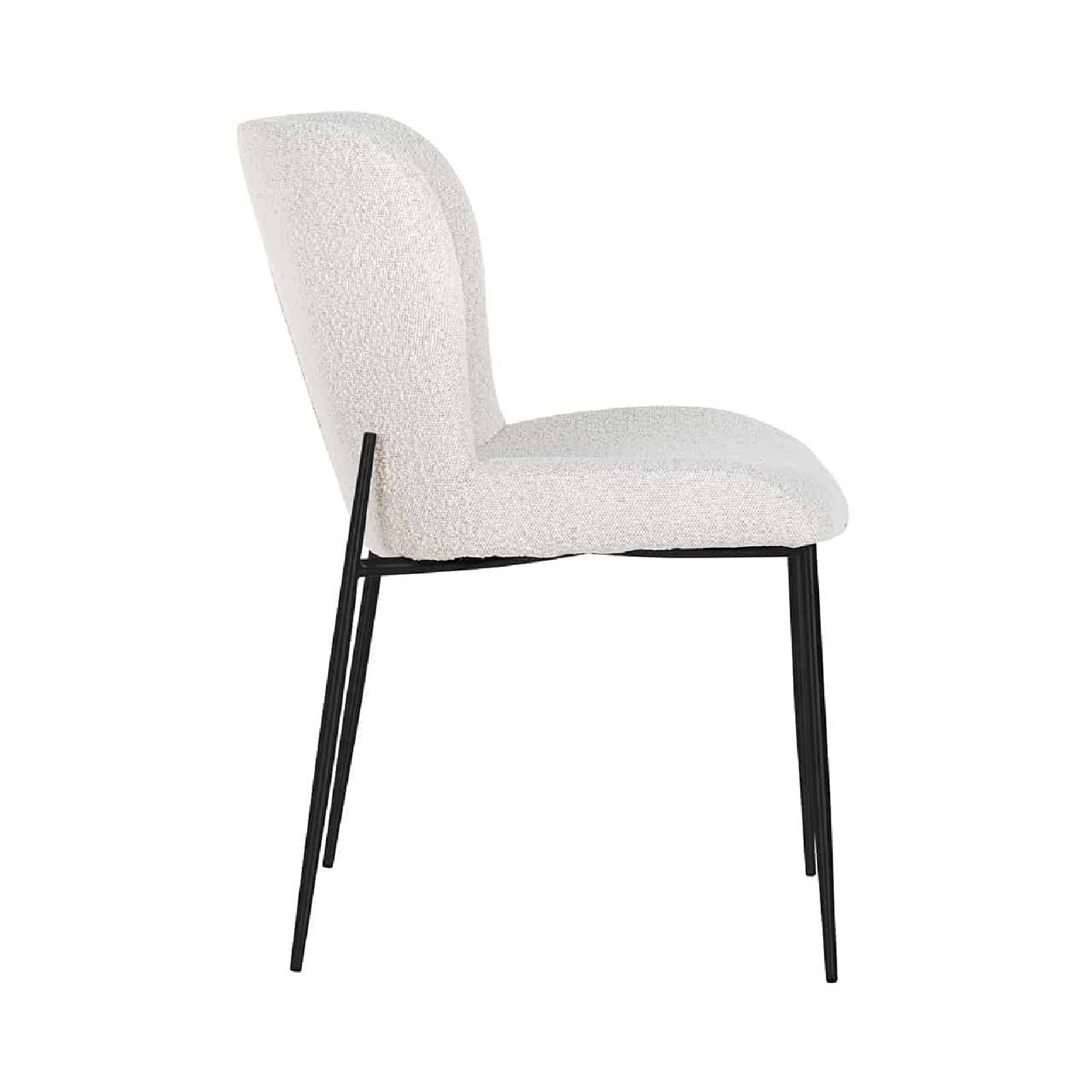 Chaise Darby blanc Bouclé / noir (Copenhagen 900 Bouclé blanc)