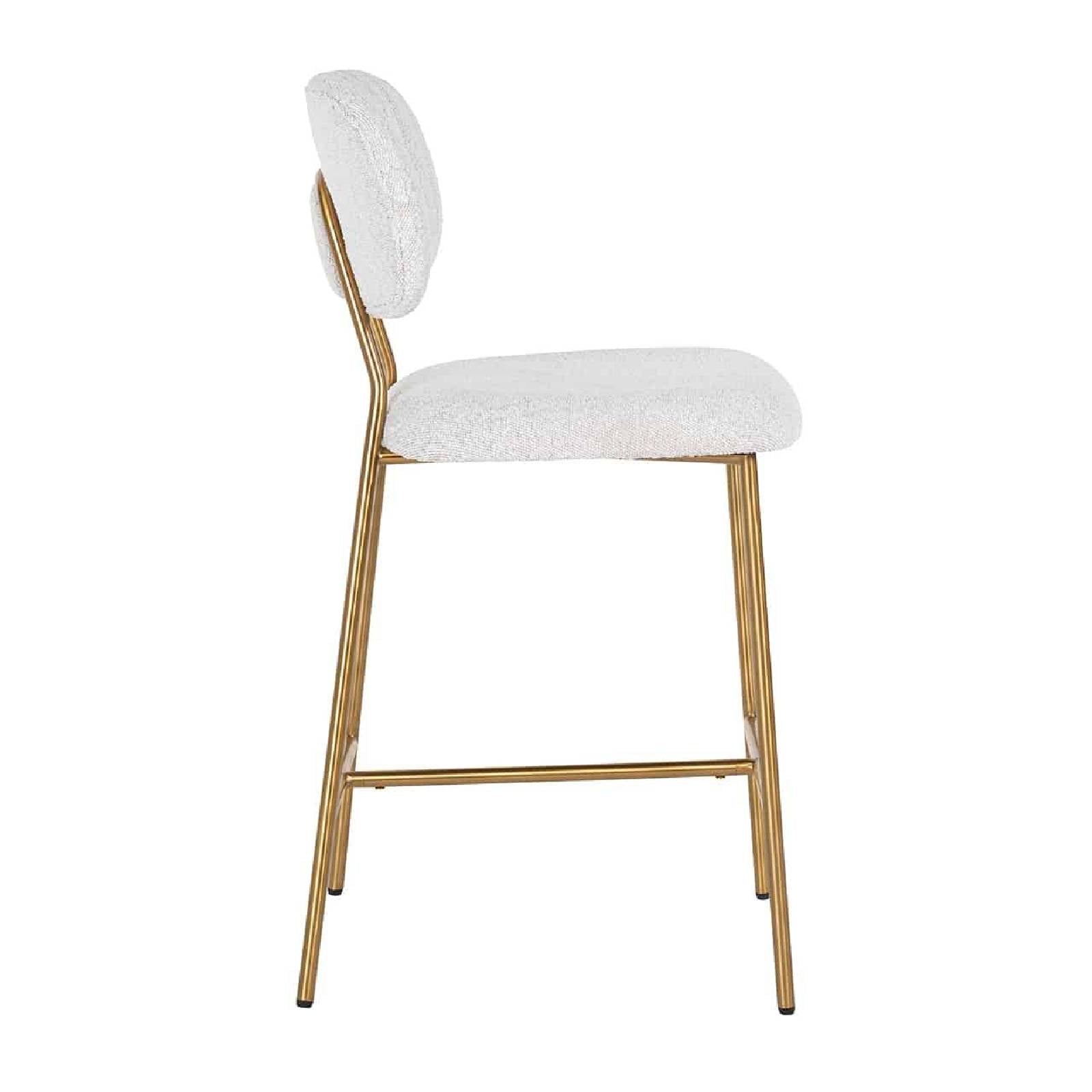 CounterChaise Xenia blanc Bouclé / brossé or (Copenhagen 900 Bouclé blanc)