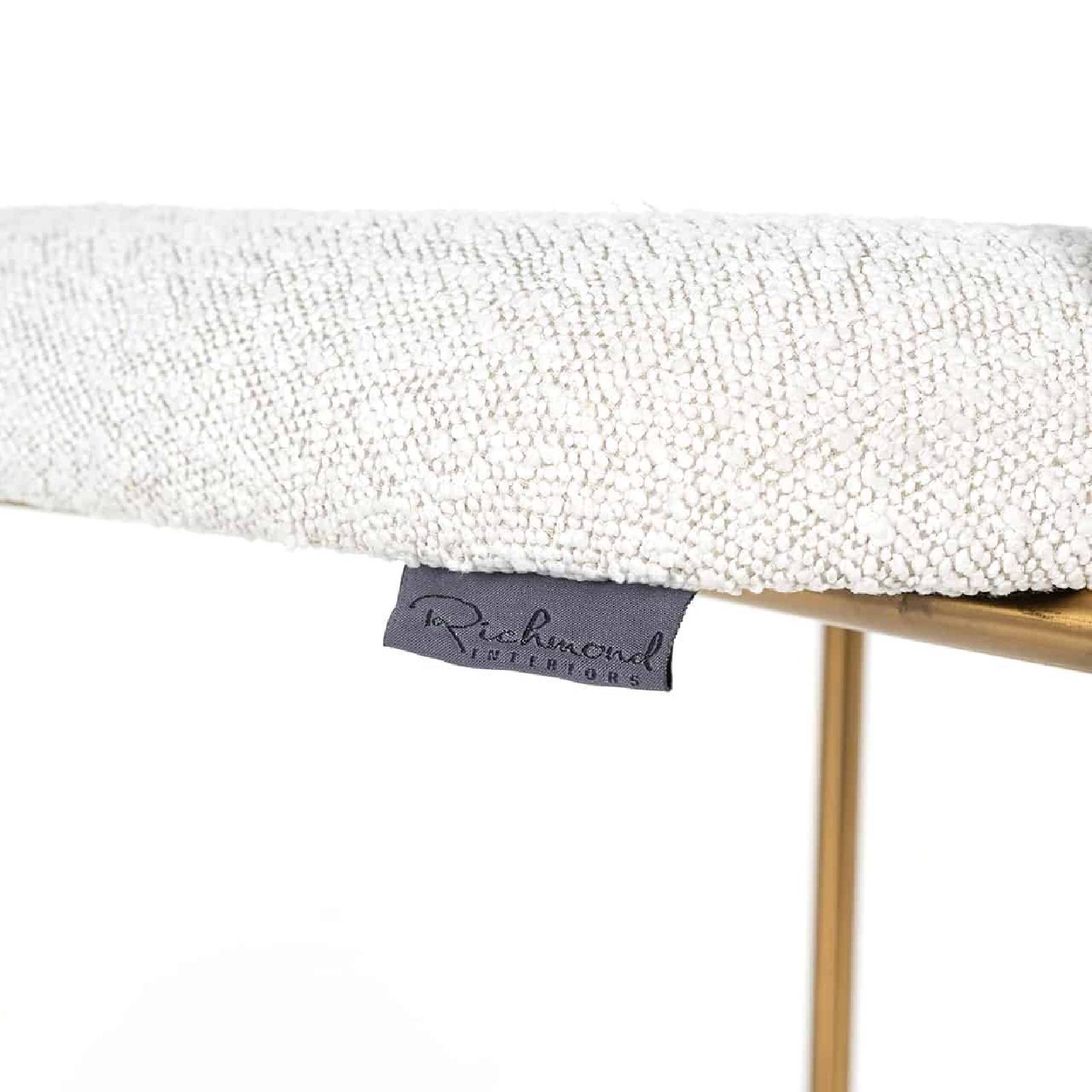 BarChaise Xenia blanc Bouclé / brossé or (Copenhagen 900 Bouclé blanc)