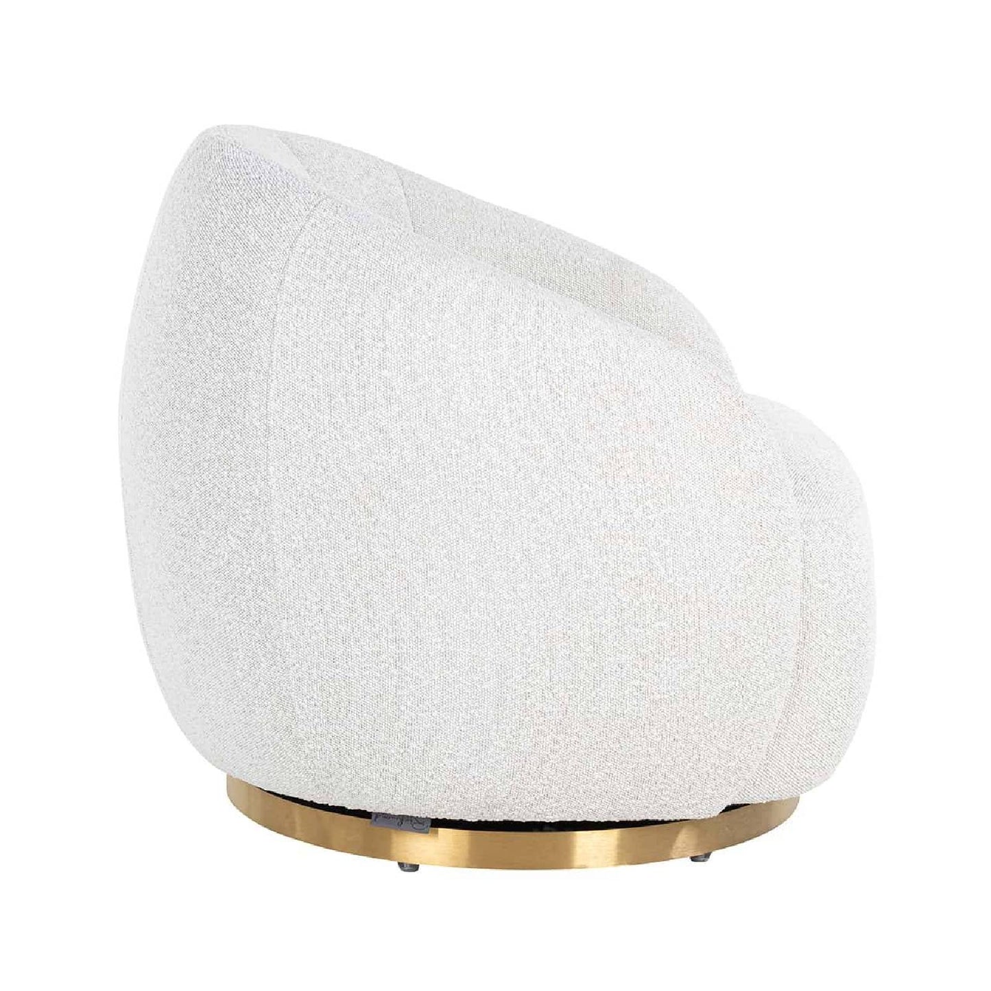 Fauteuil Jago blanc Bouclé / brossé or (Copenhagen 900 Bouclé blanc)