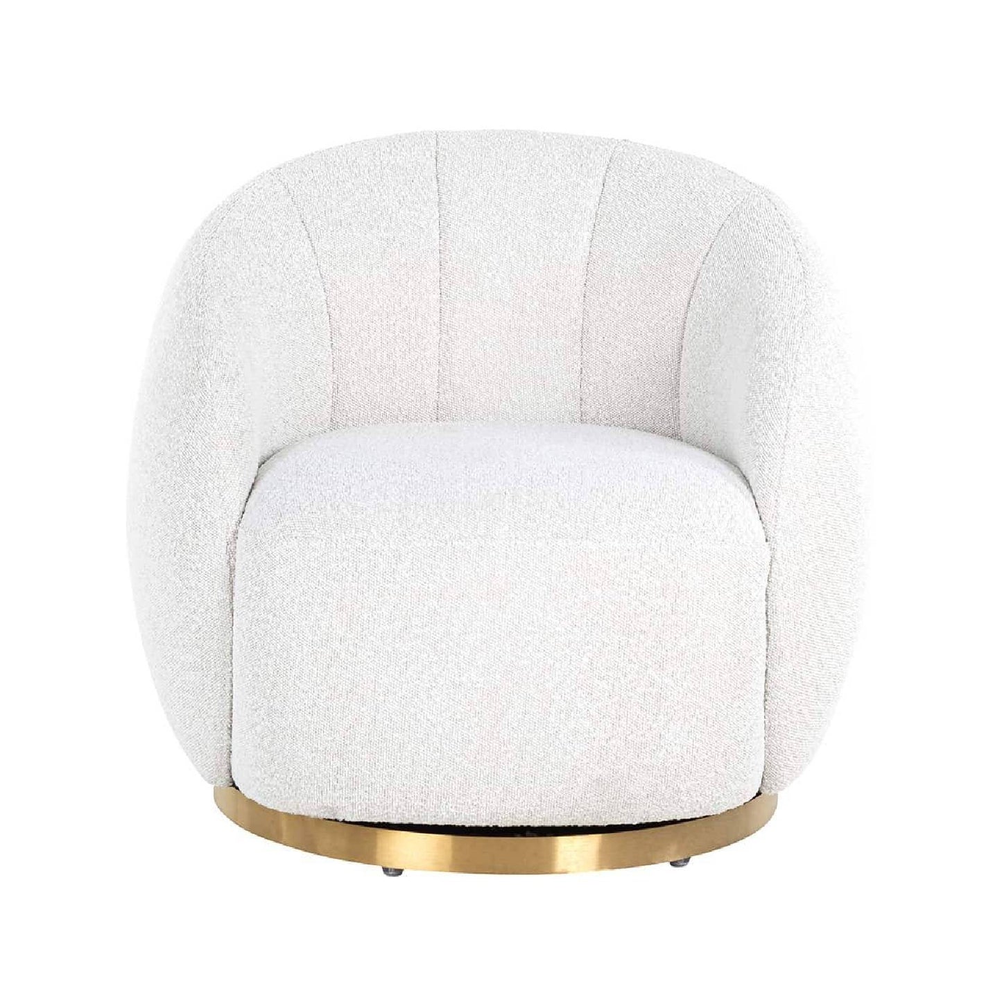 Fauteuil Jago blanc Bouclé / brossé or (Copenhagen 900 Bouclé blanc)