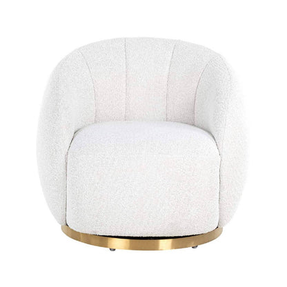 Fauteuil Jago blanc Bouclé / brossé or (Copenhagen 900 Bouclé blanc)