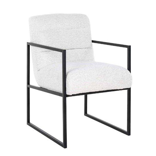 Chaise Lizzy blanc Bouclé / noir (Copenhagen 900 Bouclé blanc)