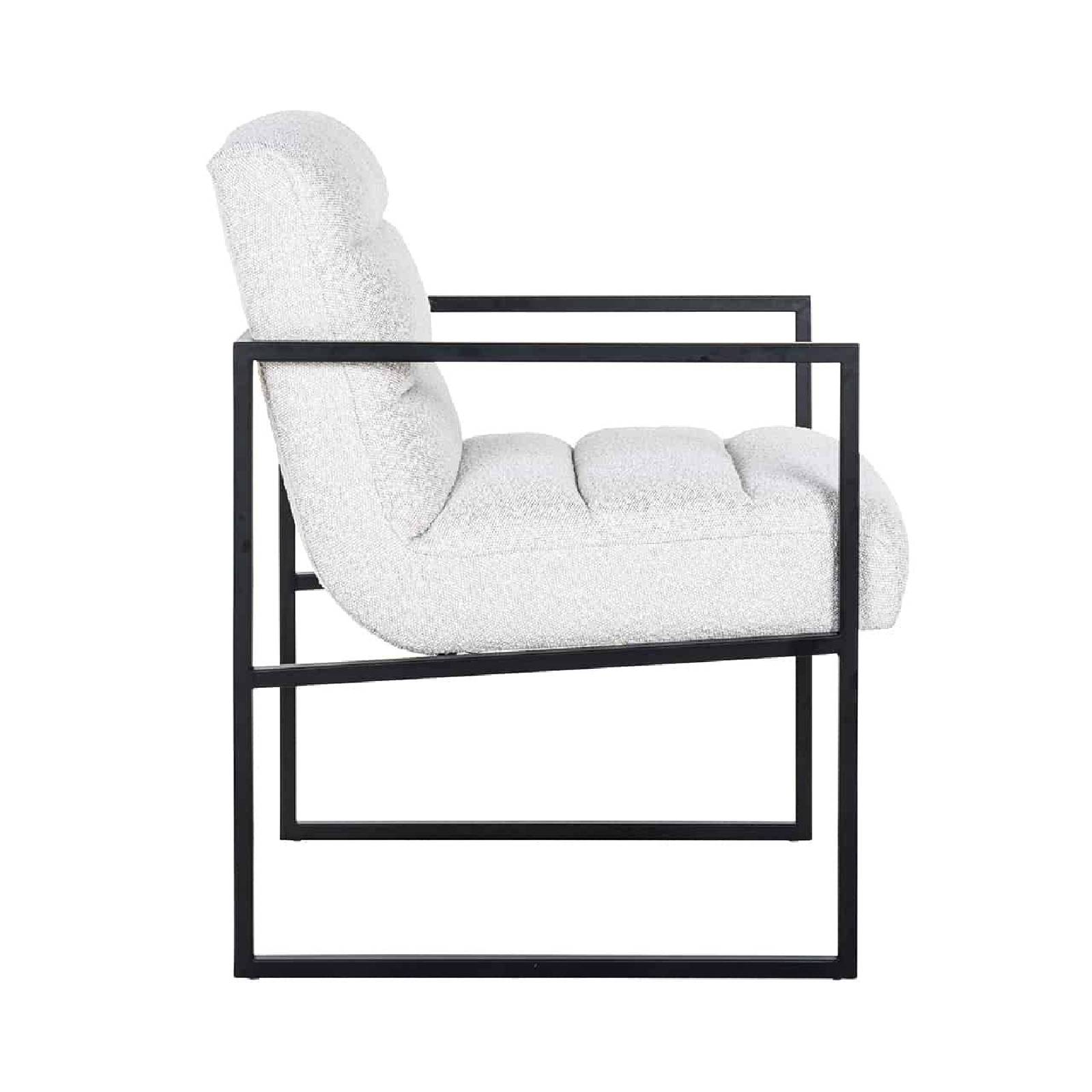 Chaise Lizzy blanc Bouclé / noir (Copenhagen 900 Bouclé blanc)