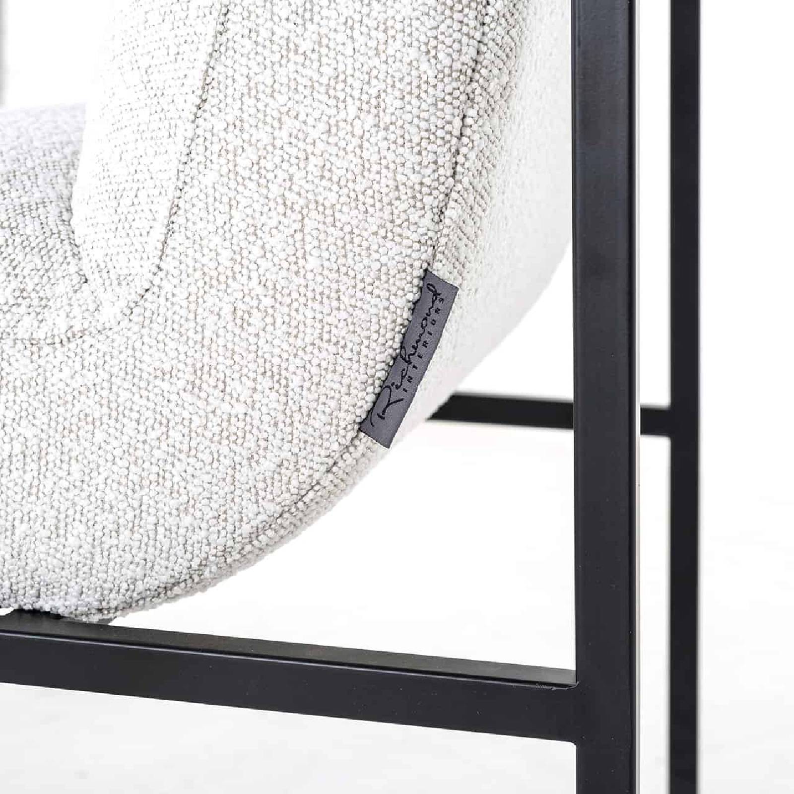 Chaise Lizzy blanc Bouclé / noir (Copenhagen 900 Bouclé blanc)