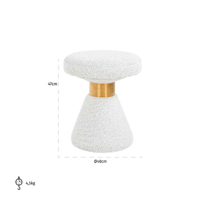 Pouf Tribe 41Ø blanc Bouclé fire retardant (Copenhagen 900 Bouclé blanc)