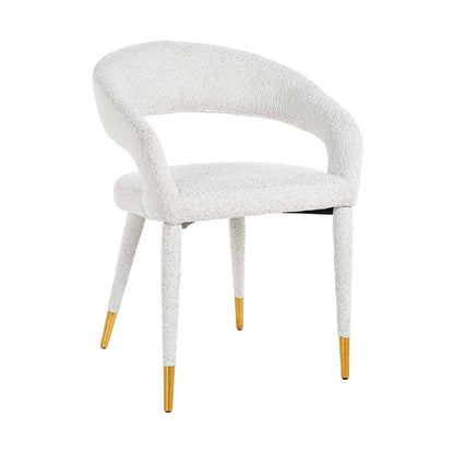 Chaise Gia blanc bouclé Fire retardant (FR-Copenhagen 900 Bouclé blanc)