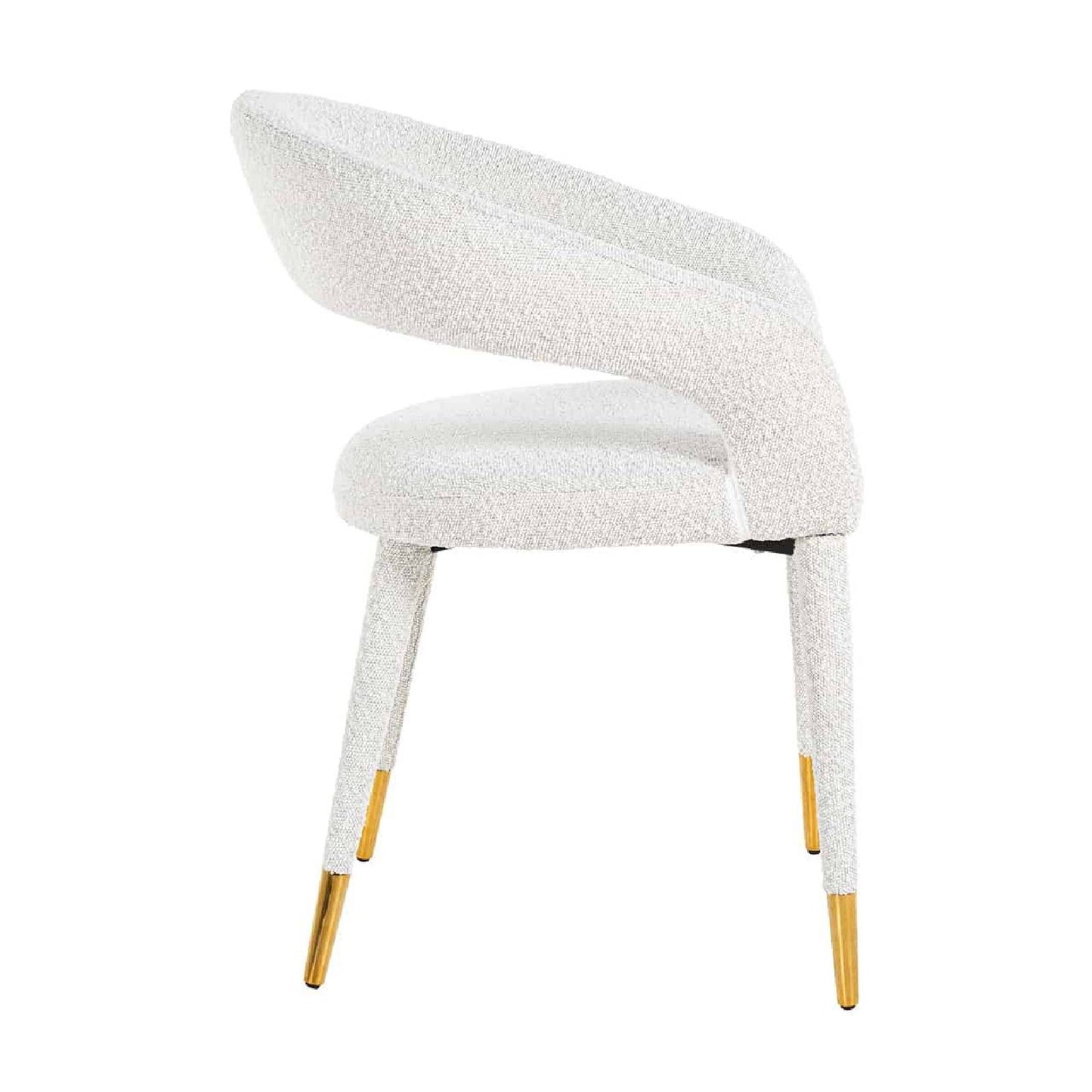 Chaise Gia blanc bouclé Fire retardant (FR-Copenhagen 900 Bouclé blanc)