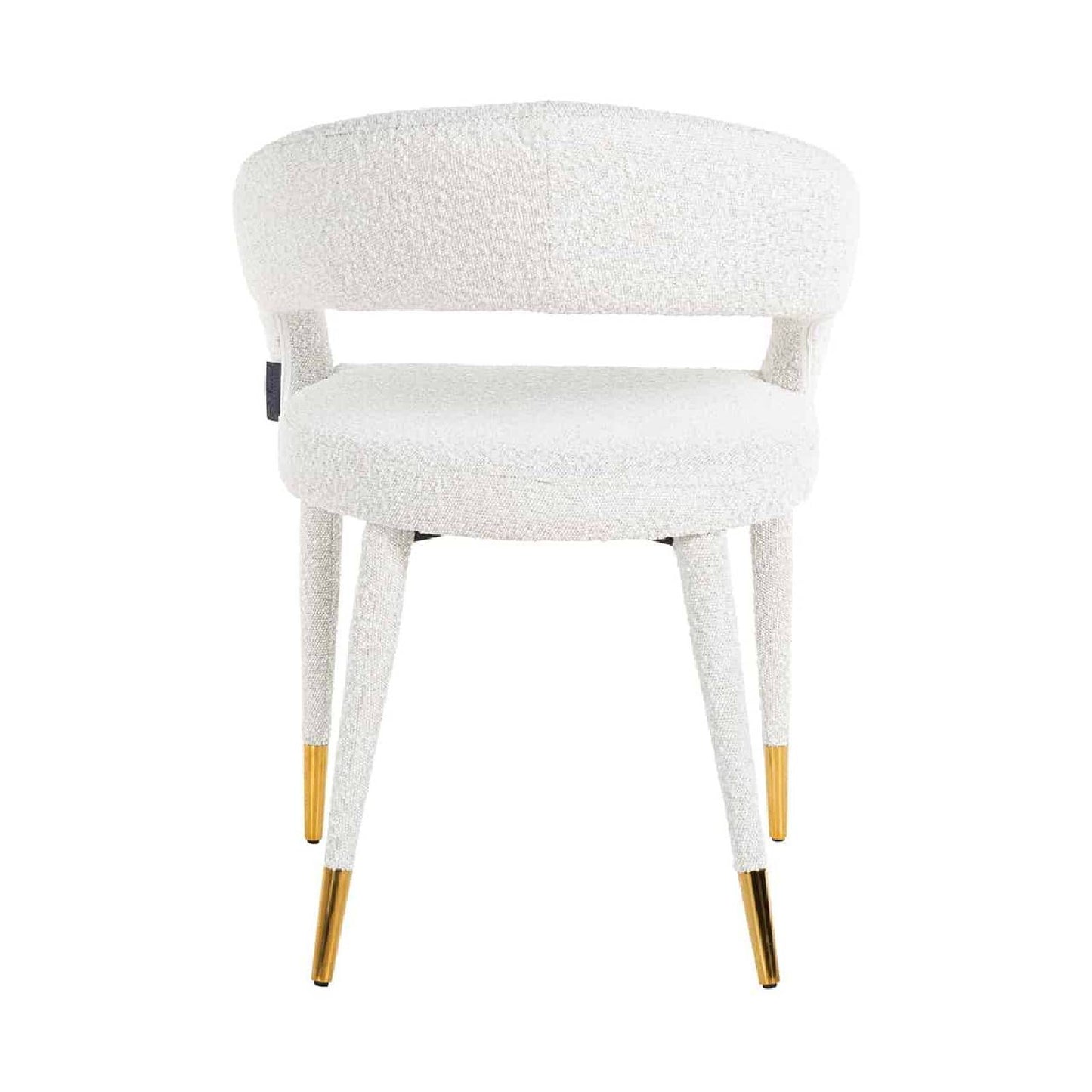 Chaise Gia blanc bouclé Fire retardant (FR-Copenhagen 900 Bouclé blanc)