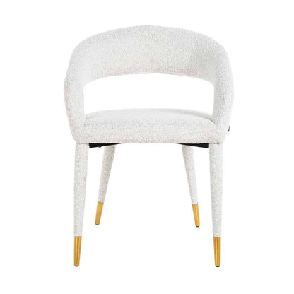 Chaise Gia blanc bouclé Fire retardant (FR-Copenhagen 900 Bouclé blanc)