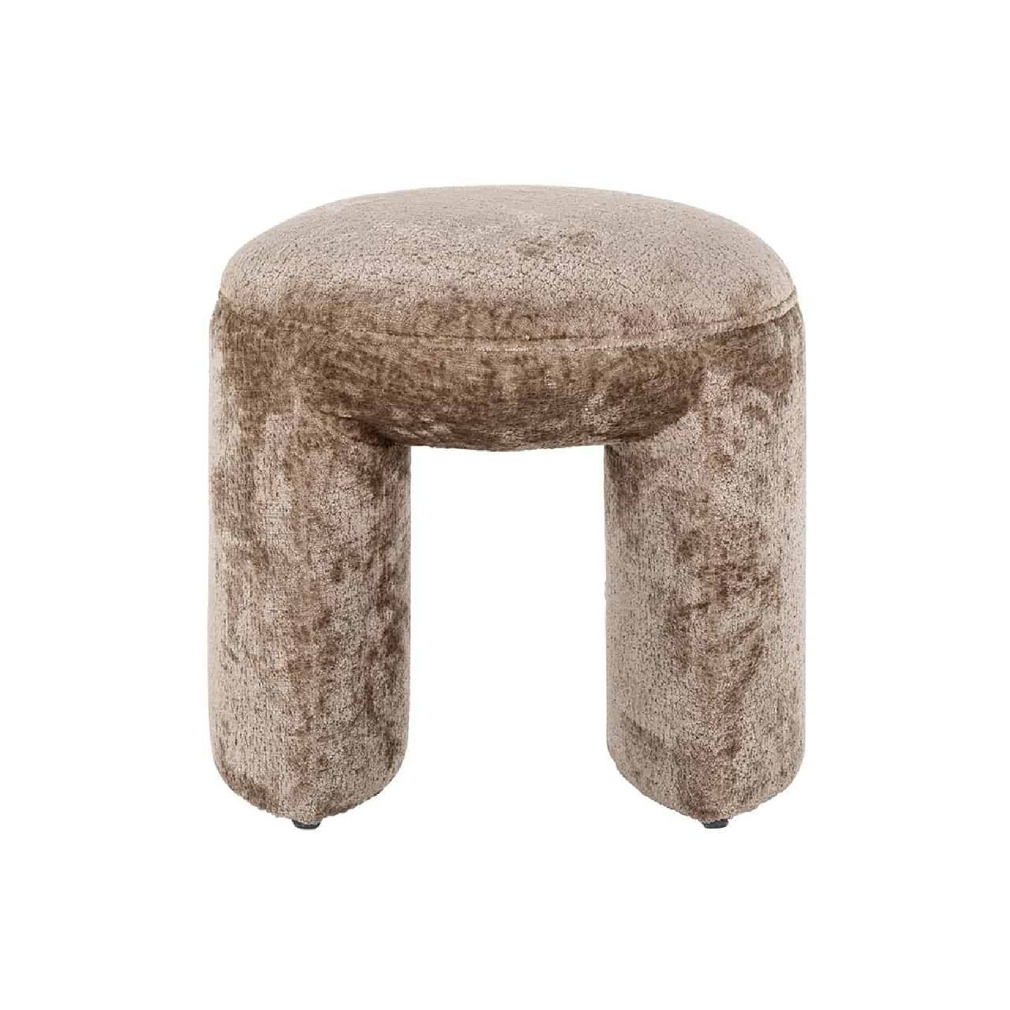 Pouf Fargo taupe chenille (Bergen 104 taupe chenille)